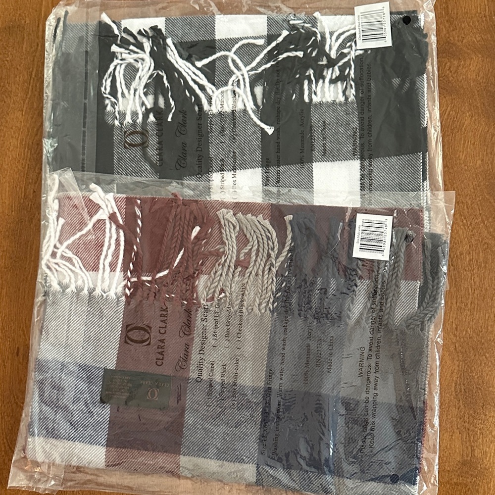 Clara Clark Plaid Scarf Set 2